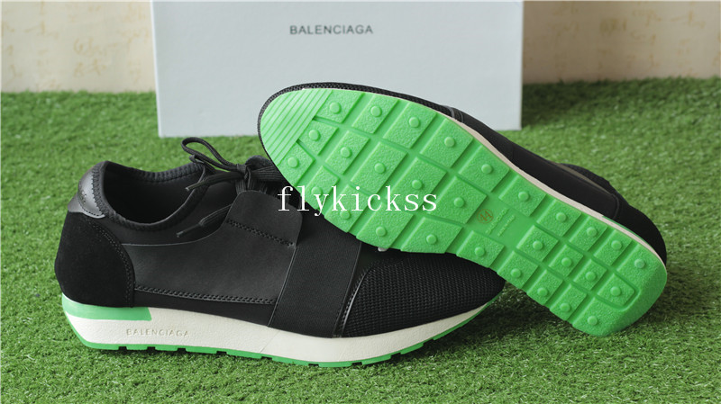 Blaneciaga Race Runner Trainer Black Green